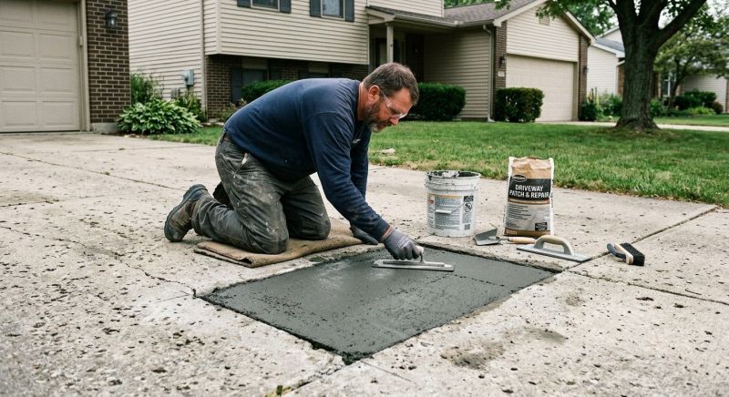 Concrete Driveway Crack Repair in Corpus Christi, TX